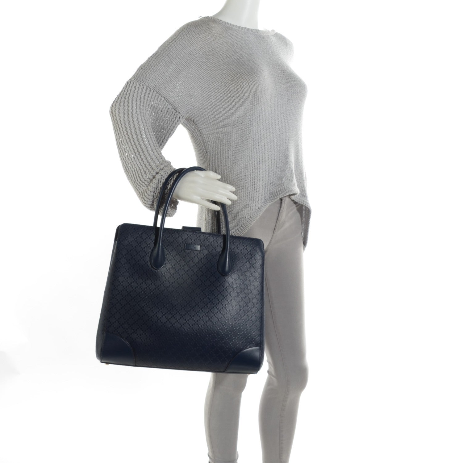 Gucci Hilary Lux Bright Diamante Medium Top Handle Bag Classic Marine 2 of 7