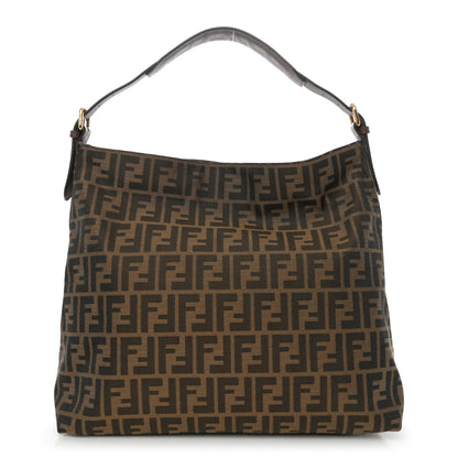 Fendi Zucca Vitello Artic Large Hobo Tobacco Castagna 1 of 10