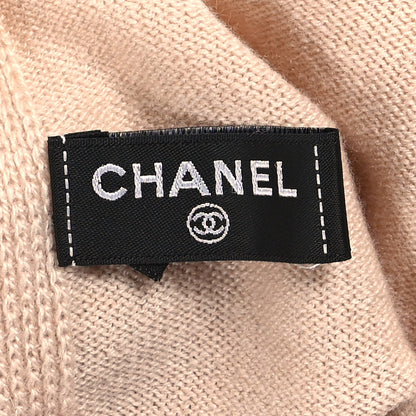 Chanel Cashmere CC Scarf Beige Black 3 of 3