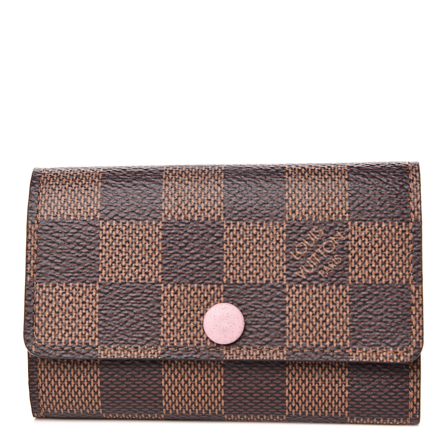 Louis Vuitton Damier Ebene Multicles 6 Key Holder Rose Ballerine 1 of 10