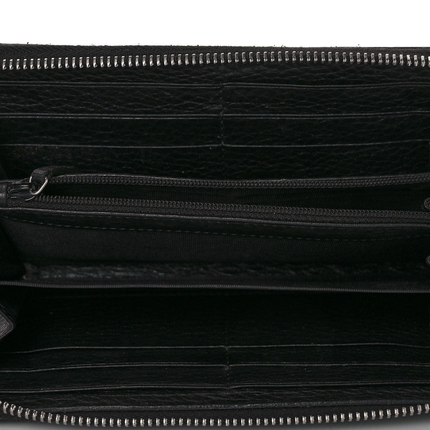 Pebbled Calfskin Studded Soho Zip Around Wallet Black