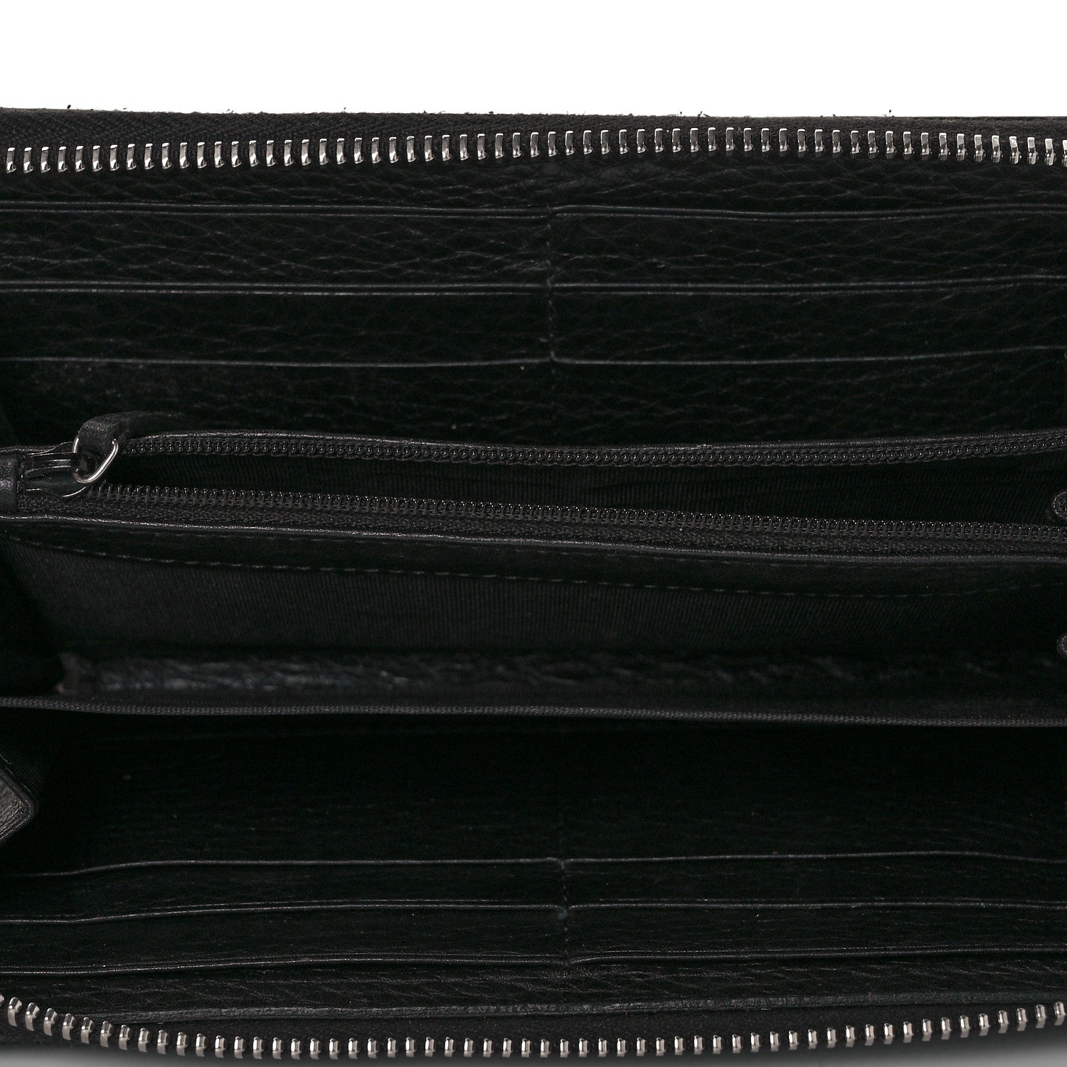 Gucci Pebbled Calfskin Studded Soho Zip Around Wallet Black 4 of 8