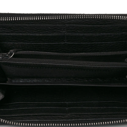 Gucci Pebbled Calfskin Studded Soho Zip Around Wallet Black 4 of 8