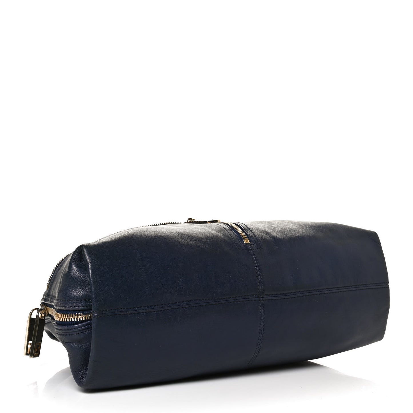 Sheepskin Zipper Satchel Navy