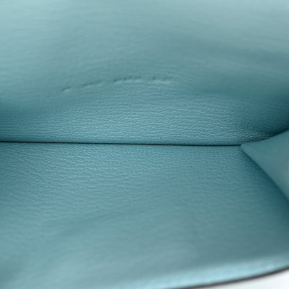 Hermes Chevre Mysore Kelly Pocket Compact Wallet Bleu Atoll 5 of 8