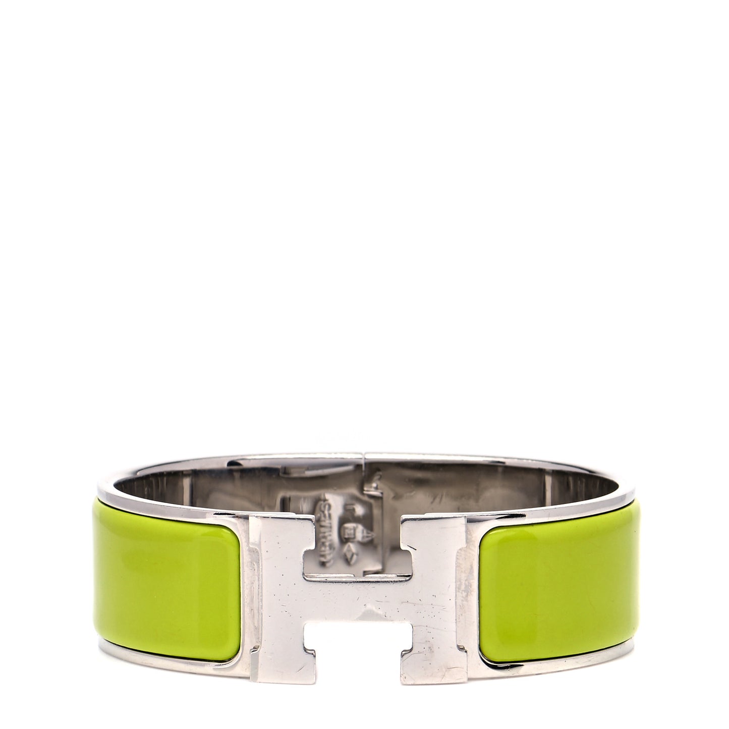 Enamel Wide Clic Clac H Bracelet GM Vert Anis