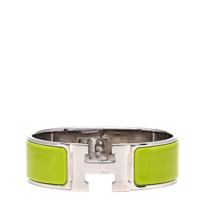 Hermes Enamel Wide Clic Clac H Bracelet GM Vert Anis 1 of 6