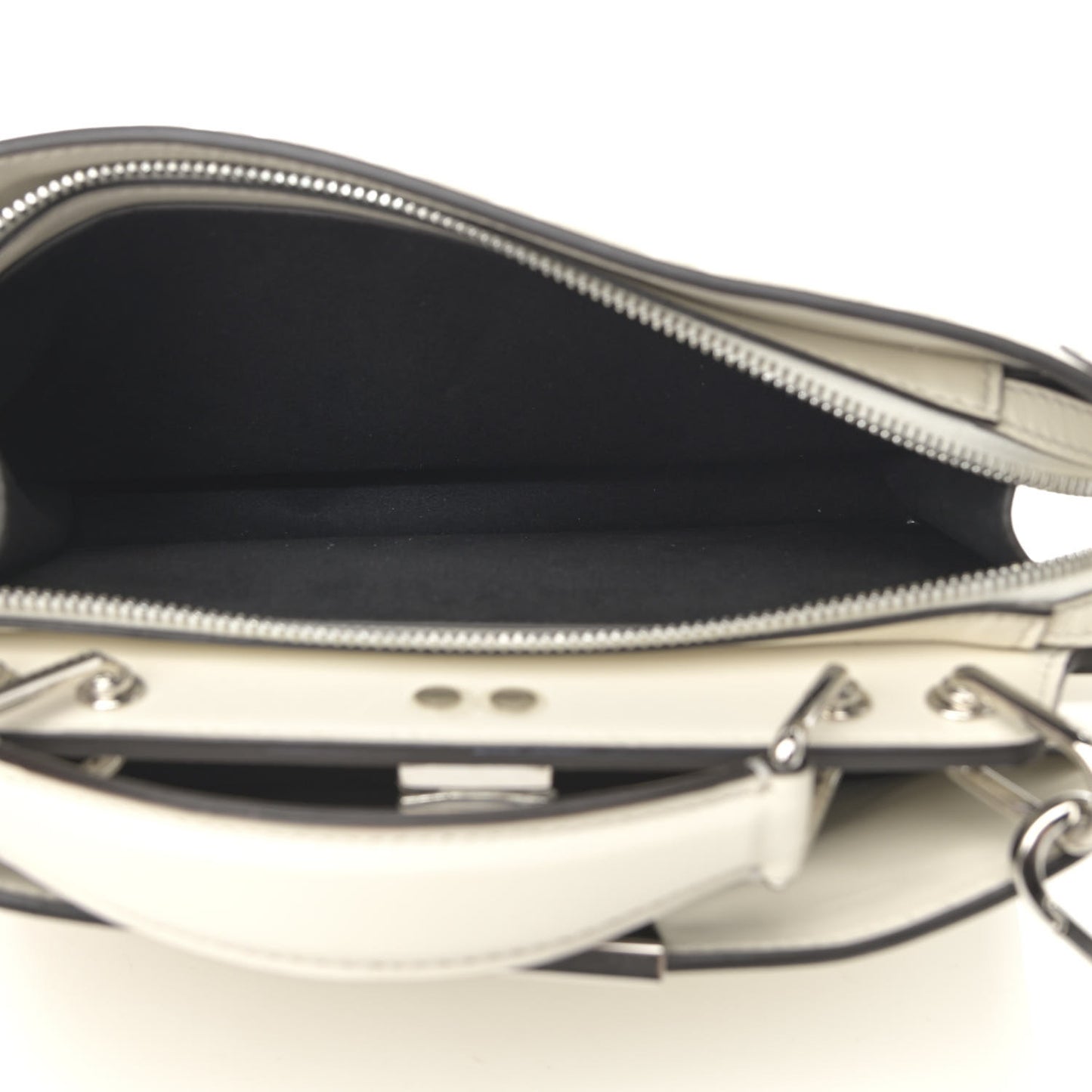 X SARAH COLEMAN Nappa FF Fish Eye Embossed Mini Peekaboo I SEE U Satchel White Ice