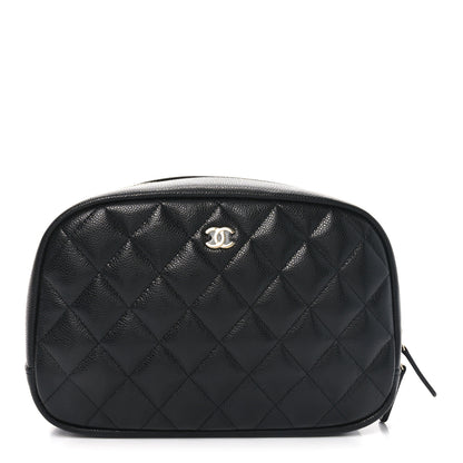 Chanel Caviar Quilted Medium Curvy Pouch Cosmetic Case Black 1 of 10