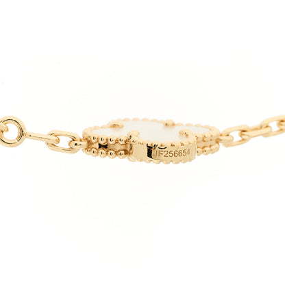 Van Cleef & Arpels 18K Yellow Gold Mother of Pearl 10 Motifs Vintage Alhambra Necklace 5 of 7