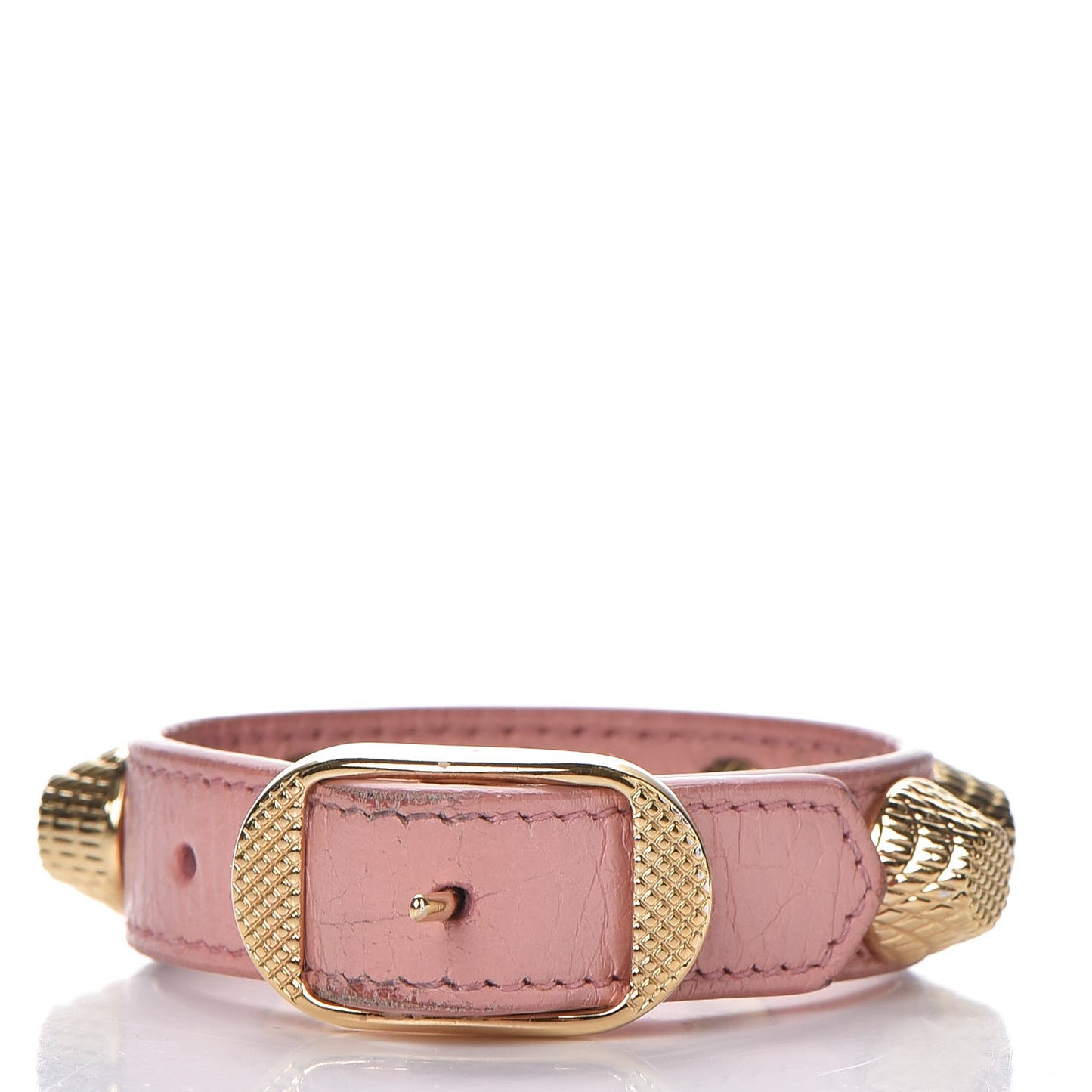 Agneau Giant 12 Gold Hardware Stud Bracelet S Rose Poudre