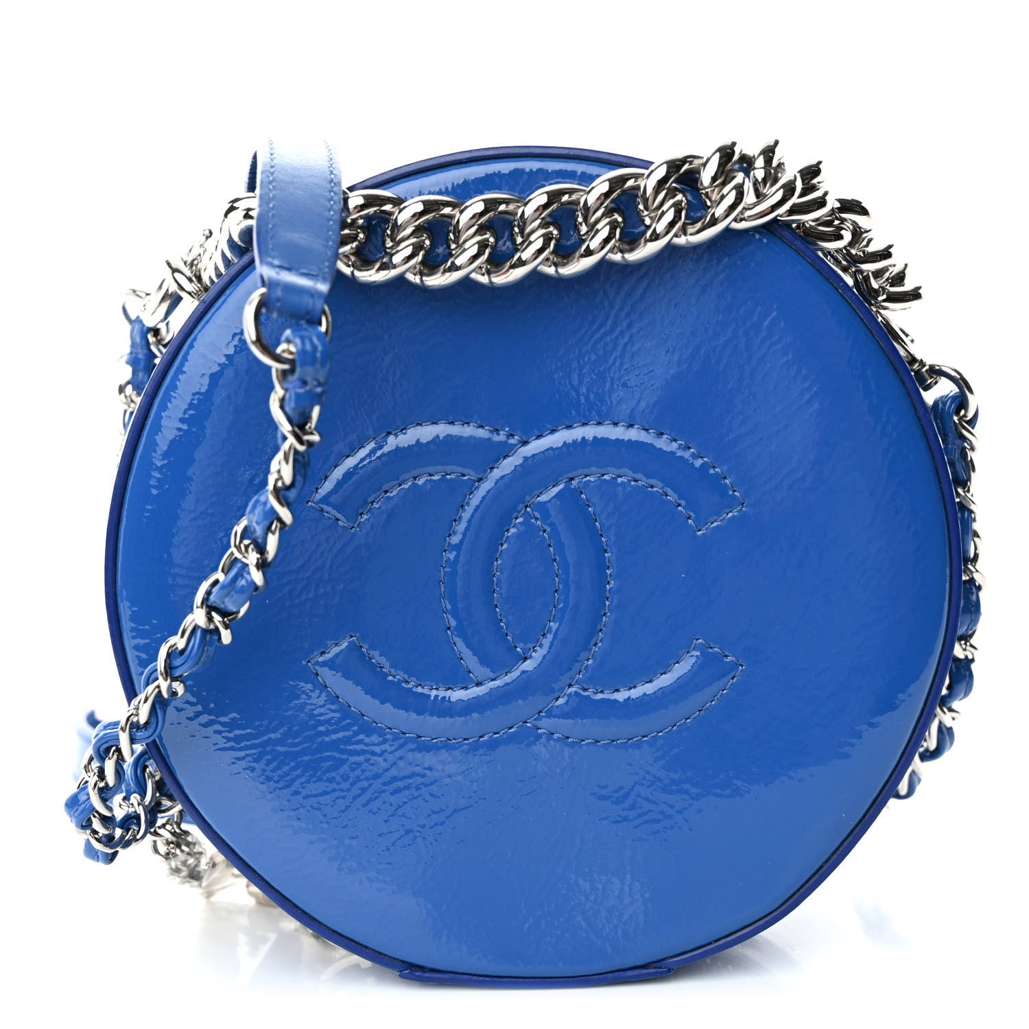 Chanel Patent Round As Earth Evening Bag Blue 1 of 10