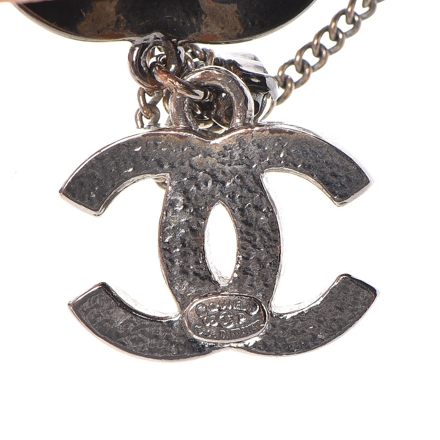 Chanel Crystal CC Necklace Silver 6 of 7