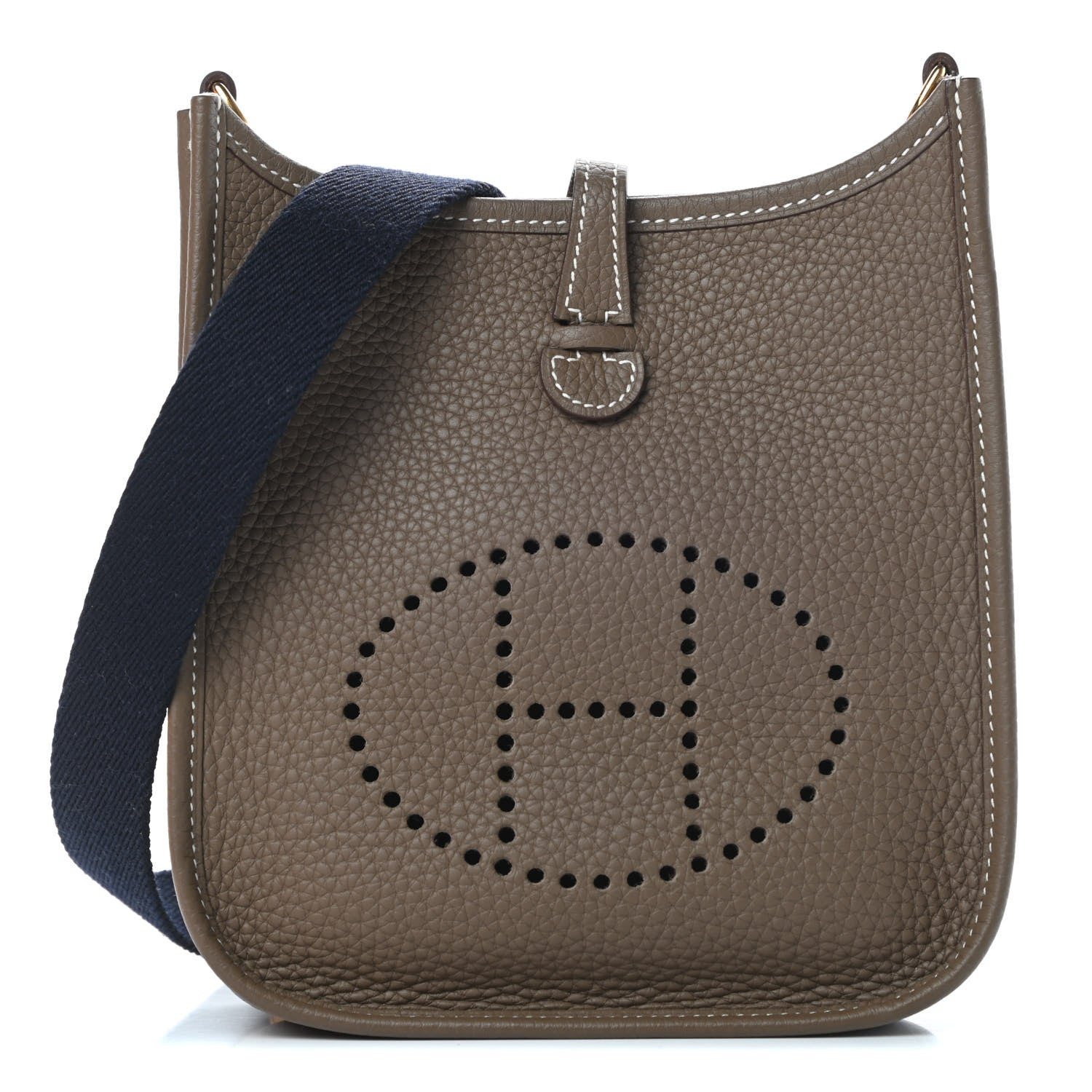 Hermes Taurillon Clemence Amazone Evelyne TPM Etoupe Bleu Indigo 1 of 11