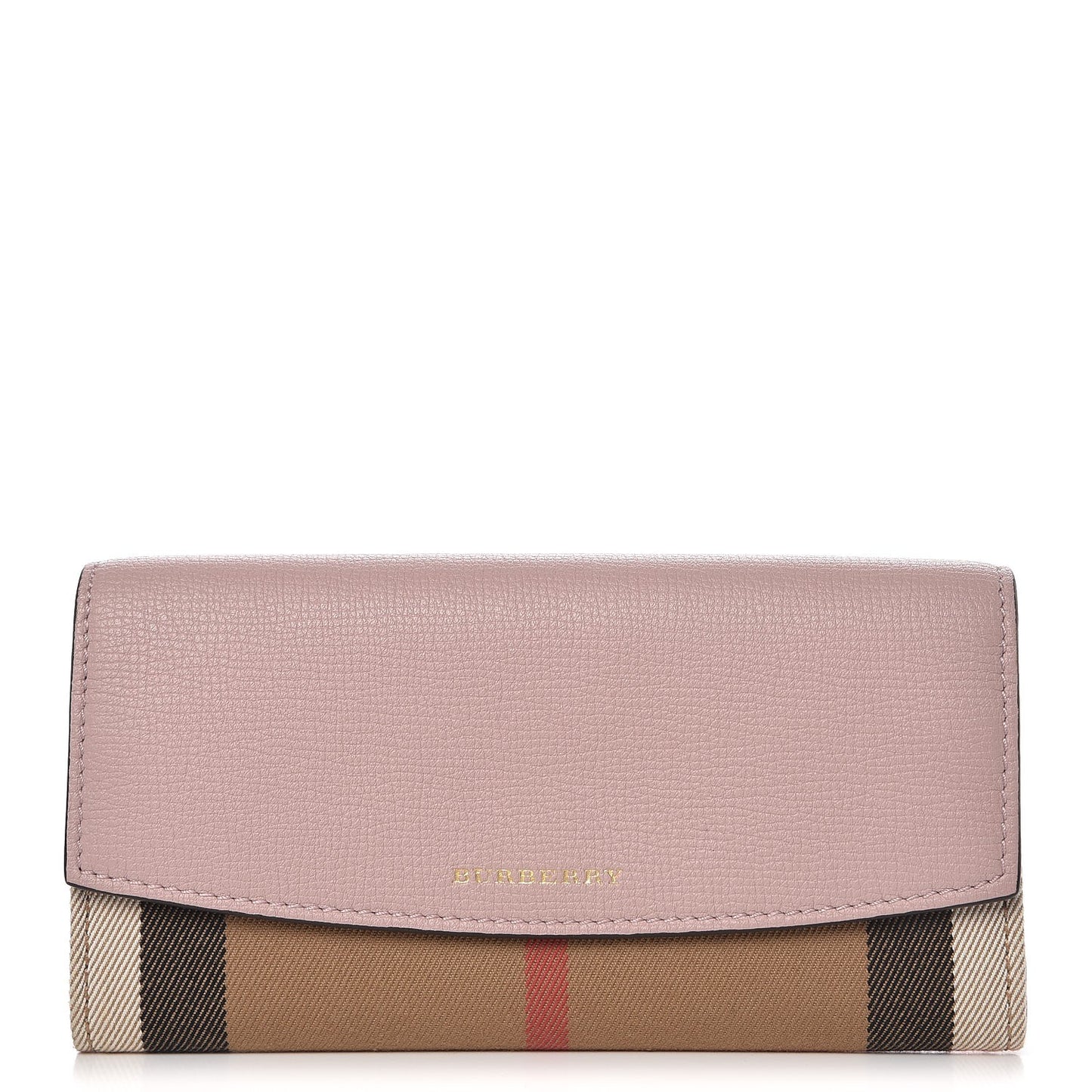 Calfskin House Check Porter Continental Wallet Pale Orchid