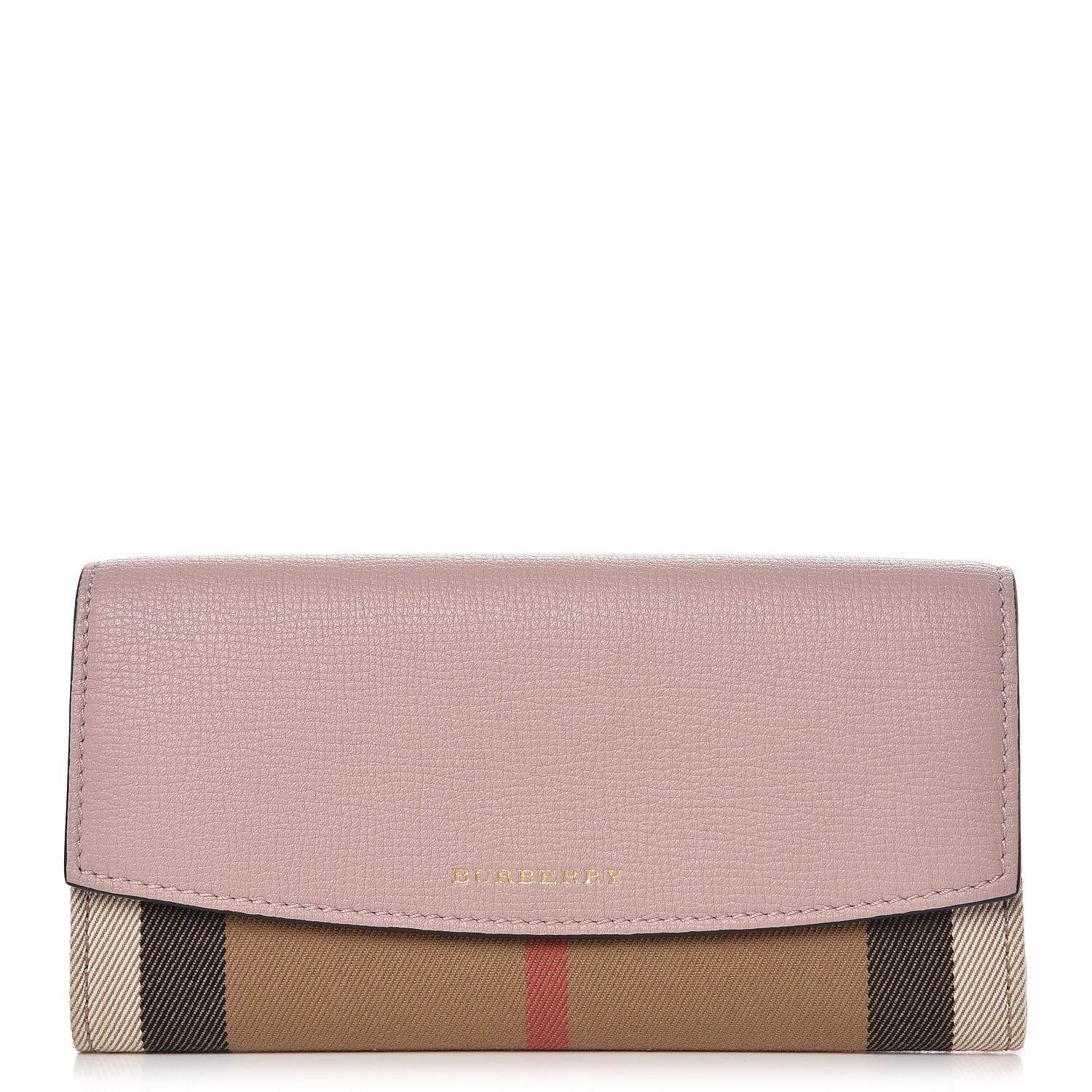 Burberry Calfskin House Check Porter Continental Wallet Pale Orchid 1 of 7