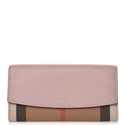 Burberry Calfskin House Check Porter Continental Wallet Pale Orchid 1 of 7