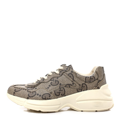 Gucci Maxi GG Supreme Monogram Gucci 100 Mens Rhyton Sneakers 9.5 Beige Ebony 1 of 8
