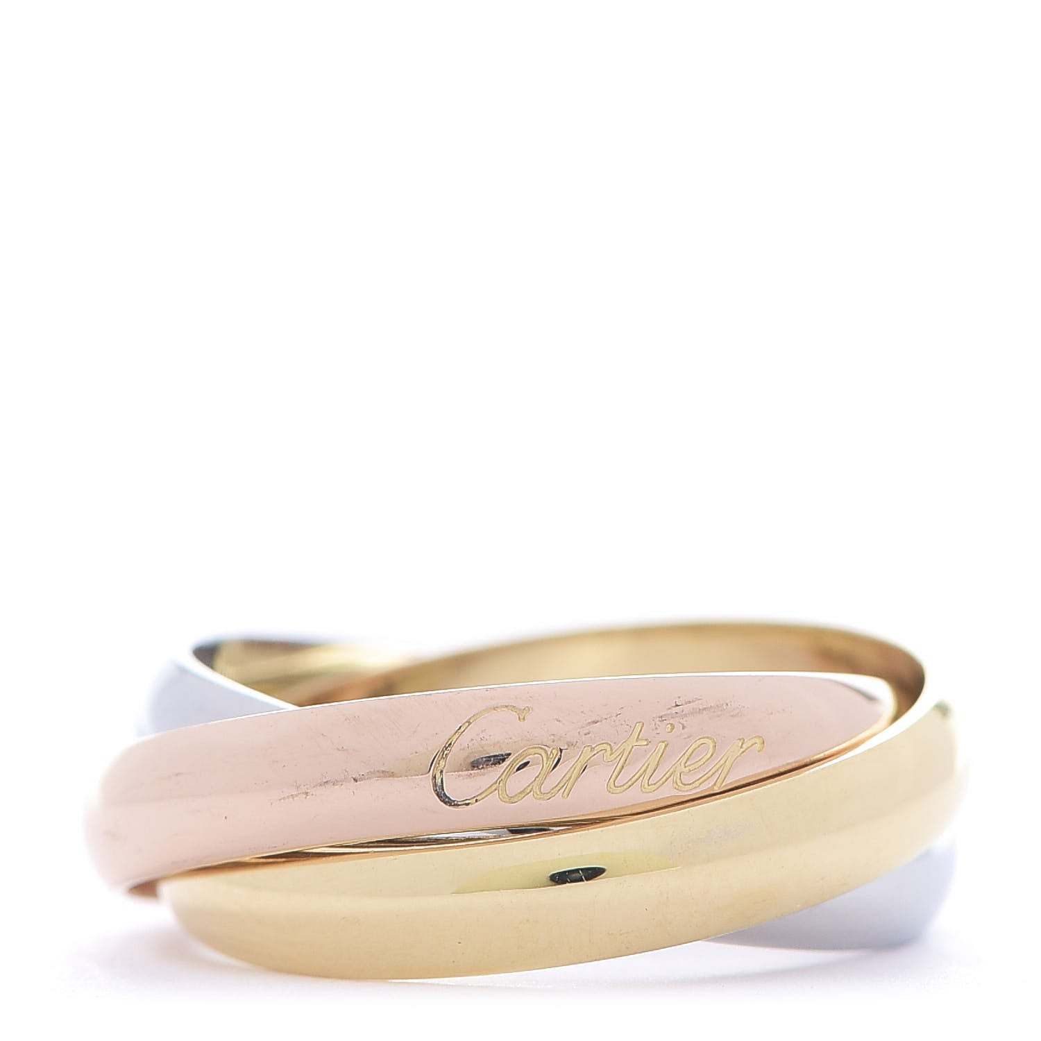 Cartier 18K Pink Yellow White Gold Classic Trinity Ring 52 6 1 of 6