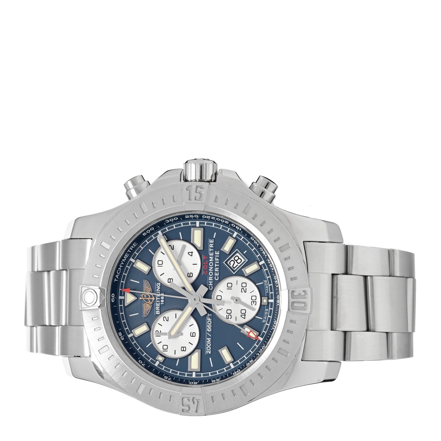 Stainless Steel 44mm Colt Chronograph Quartz Watch Blue A73388