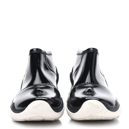 Fendi Vernice High-Tech Womens FFluid Zip Up Sneakers 40 Black White 2 of 15