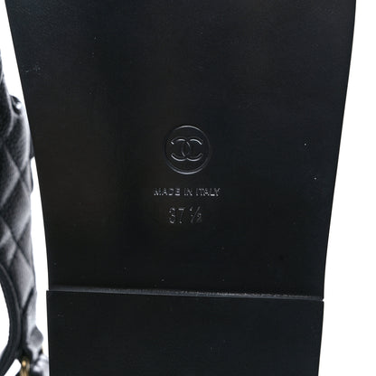 Chanel Grained Calfskin Velcro Dad Sandals 37.5 Black 8 of 10