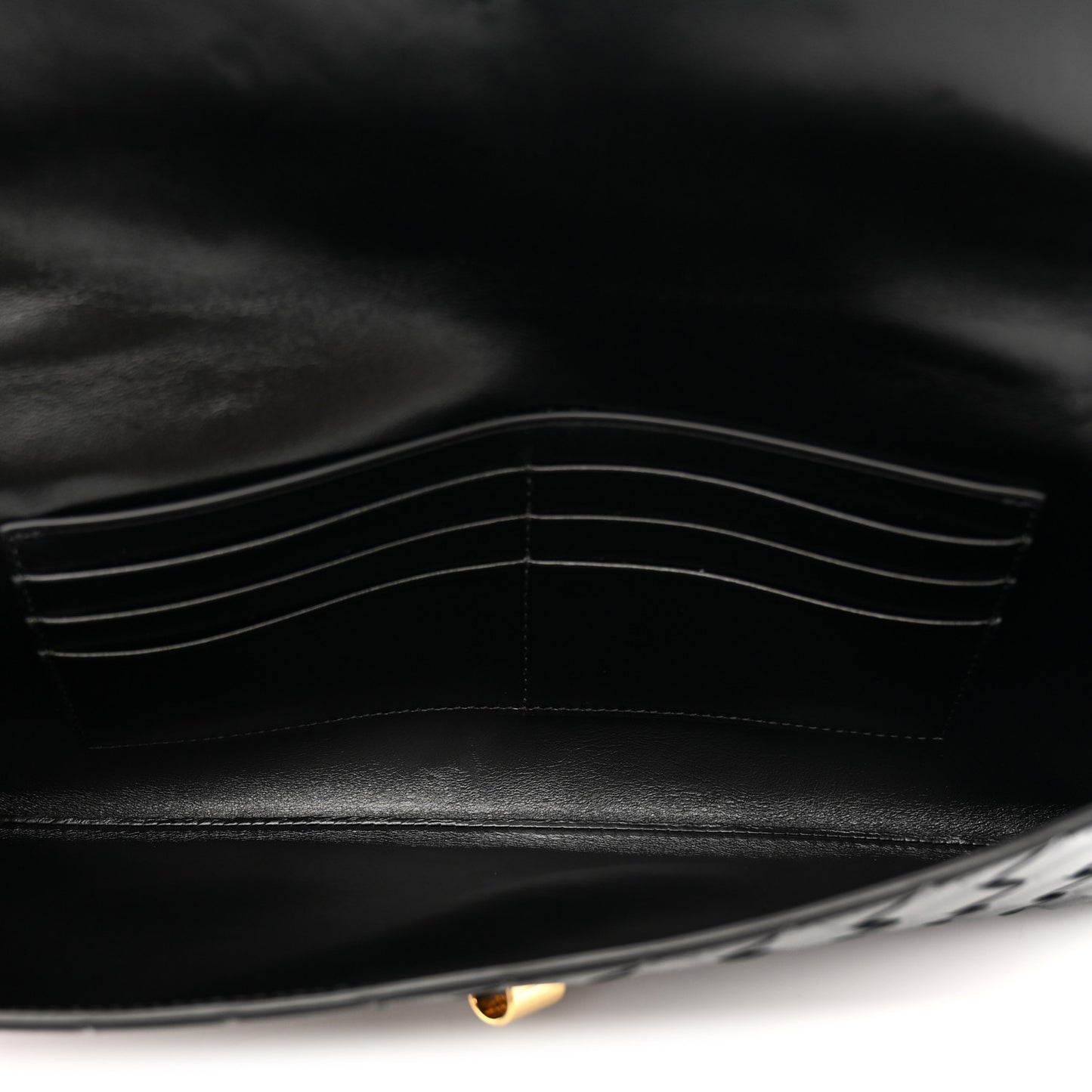 Nappa Intrecciato Long Andiamo Top Handle Clutch Black