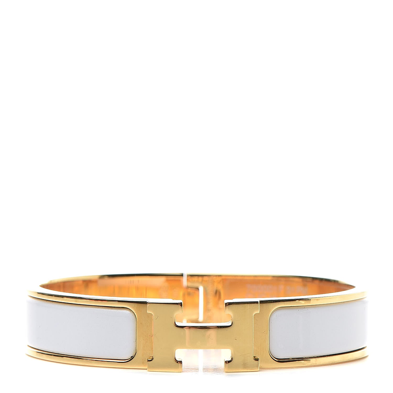 Hermes Enamel Narrow Clic Clac H Bracelet PM White 1 of 6