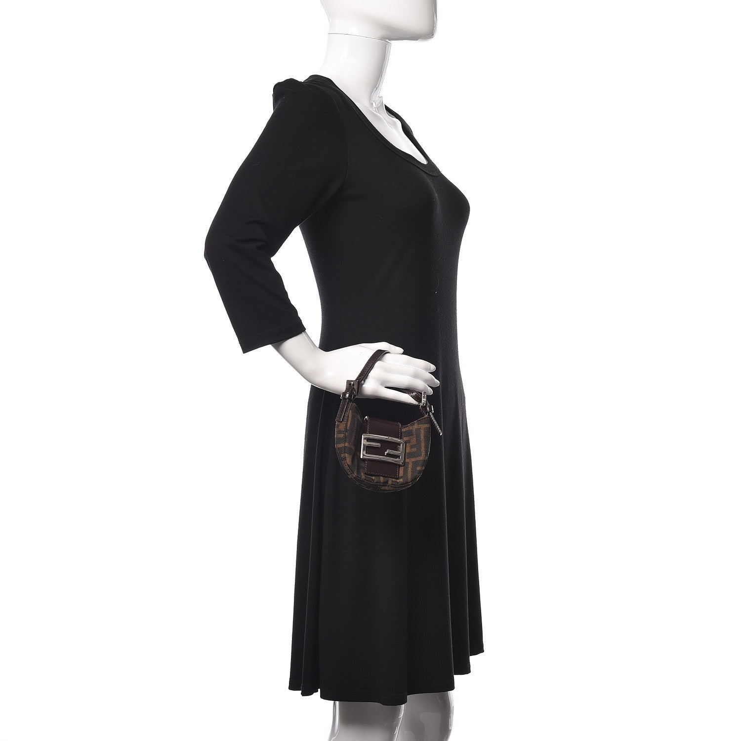 Fendi Zucca Mini Half Moon Baguette Tobacco 2 of 10