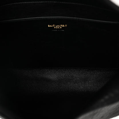 Saint Laurent Grained Lambskin Cassandre Envelope Pouch Black 5 of 10