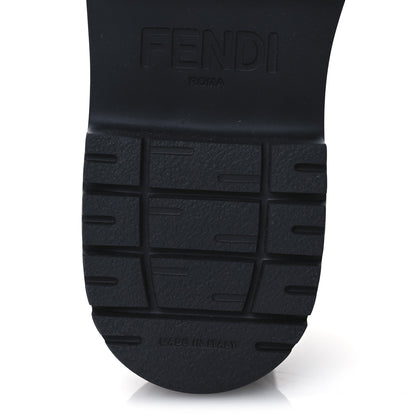 Fendi Fabric Jacquard Vitello FF Domino 50mm Biker Boots 41 Tobacco Black Sand 8 of 11