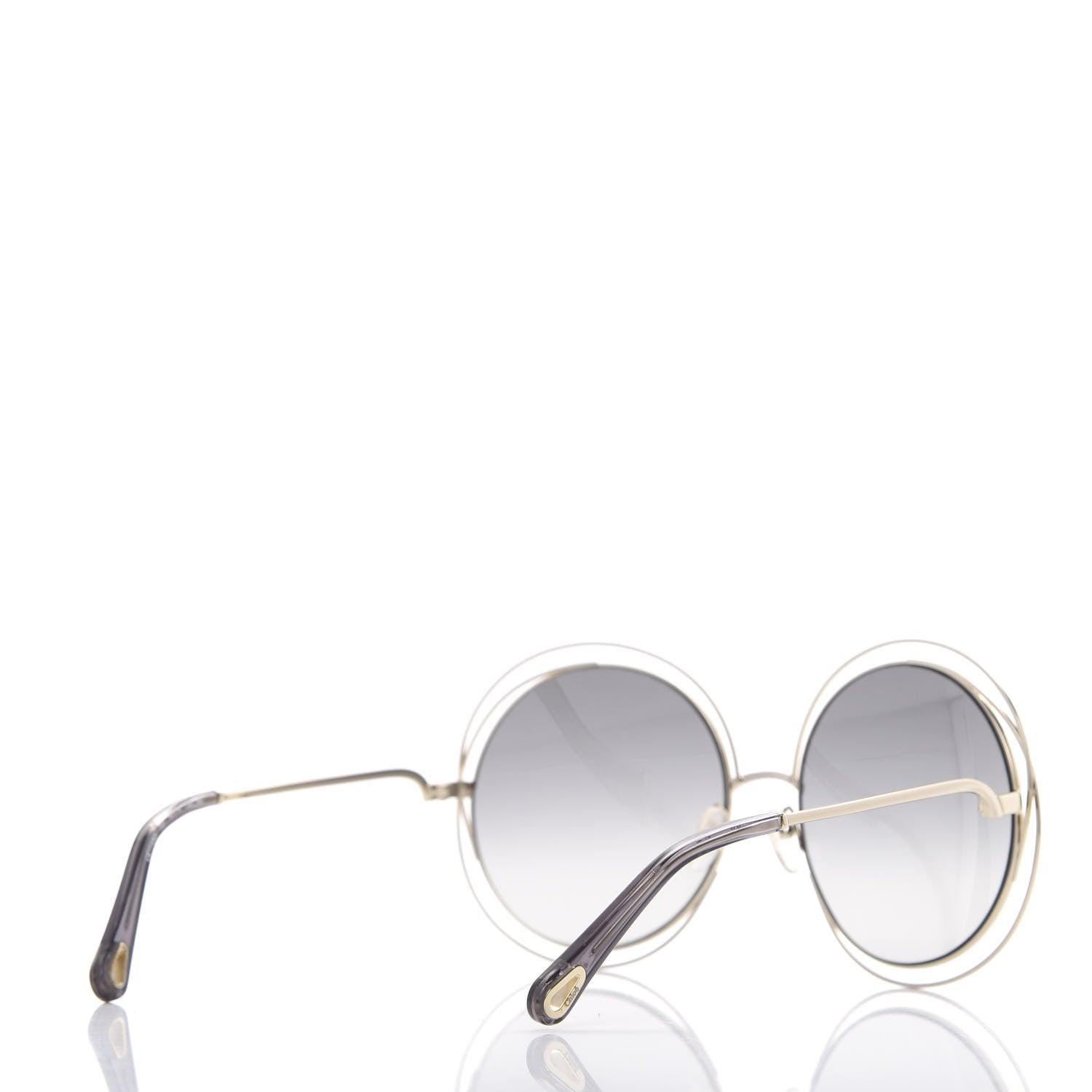 Chloe Oversize Round Carlina Oversized Round Sunglasses CE114S Gold Grey Metallic 4 of 7