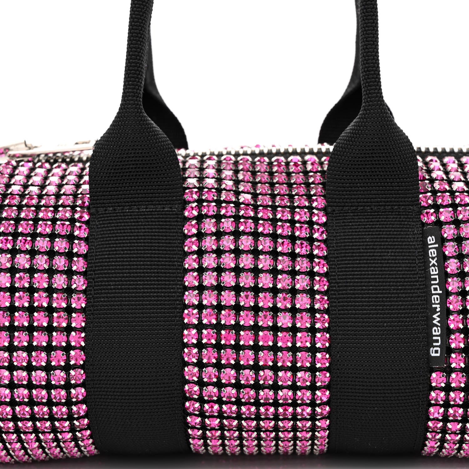Alexander Wang Mesh Crystal Rhinestone Mini Cruiser Duffle Pink 7 of 9
