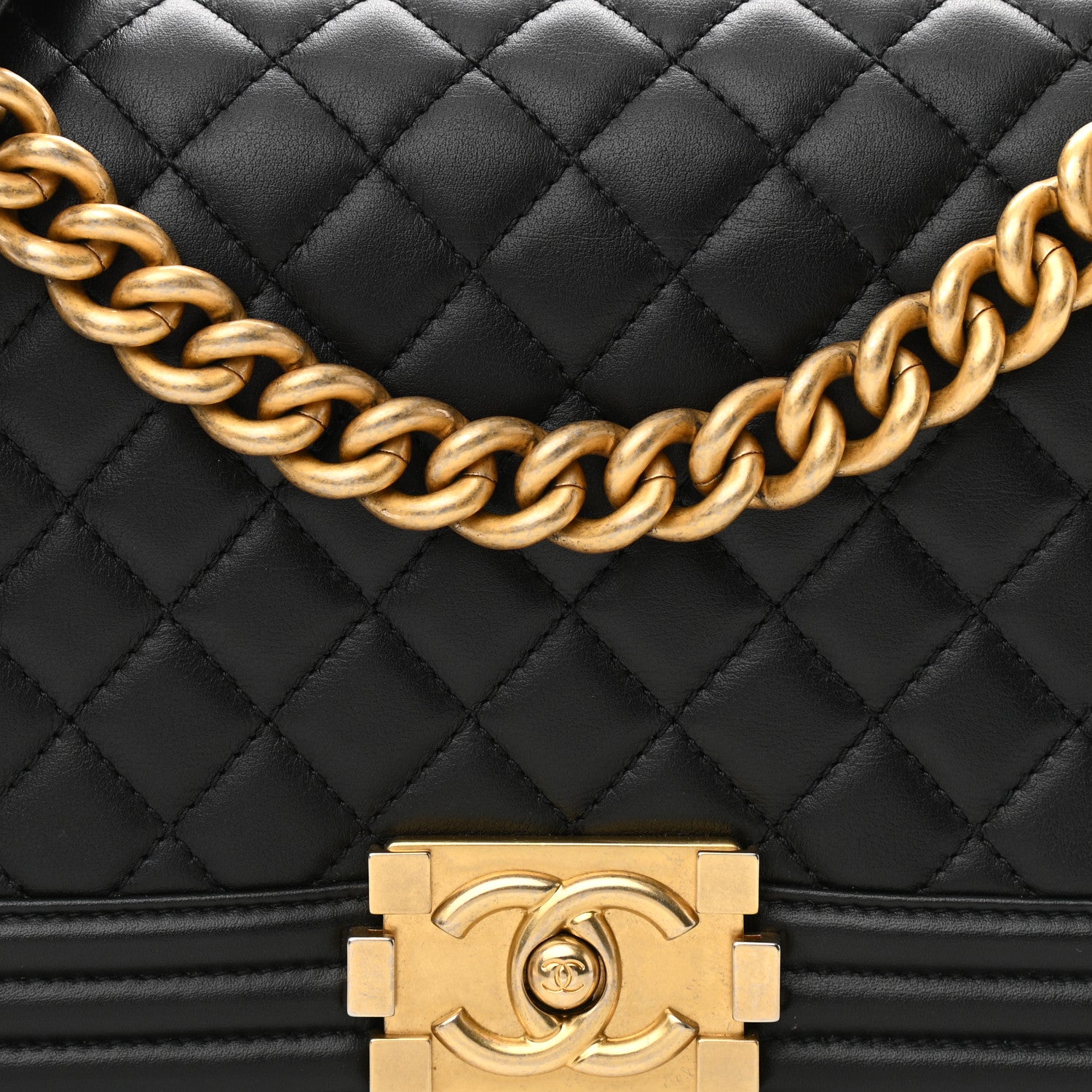 Chanel Lambskin Quilted Medium Boy Flap Black 8 of 10