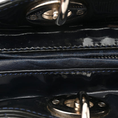 Christian Dior Patent Cannage Large Lady Dior Navy Blue 13 of 17