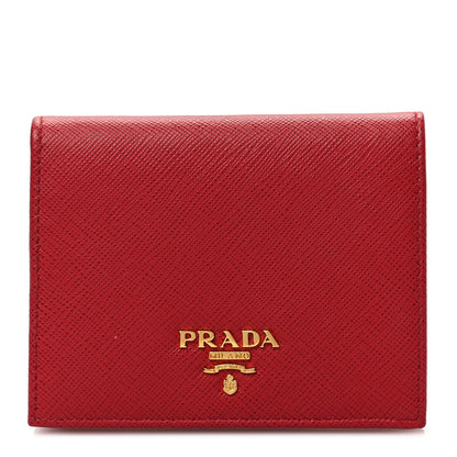 Prada Saffiano Metal Bi-Fold Wallet Fuoco 1 of 6
