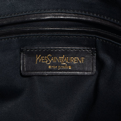 Saint Laurent Pebbled Patent Grain de Riz Large Muse Road Grey 6 of 9