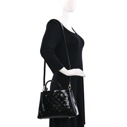 Louis Vuitton Vernis Montaigne BB Black 2 of 8