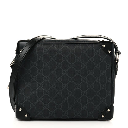 Gucci GG Supreme Monogram Selleria Calfskin Square Messenger Bag Black 1 of 7