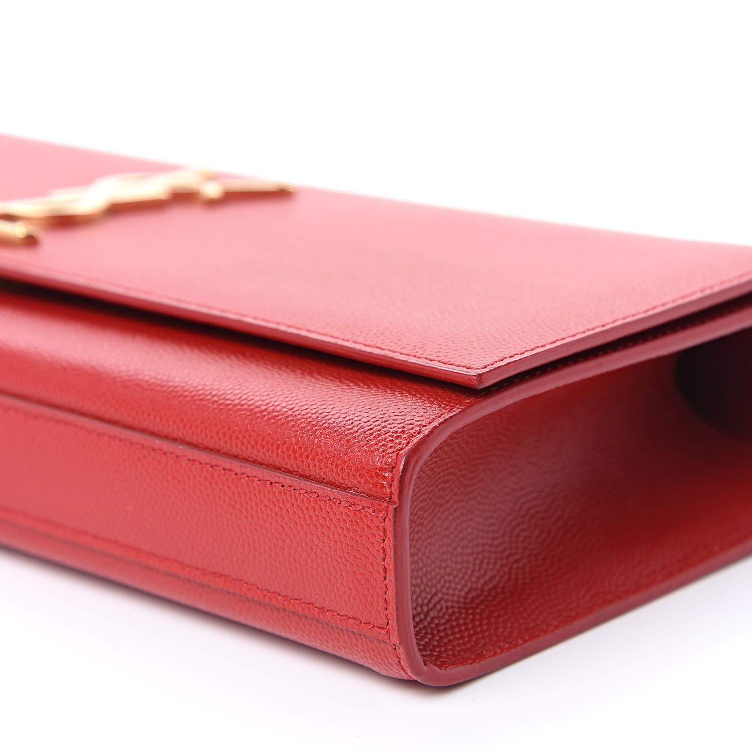 Saint Laurent Grain De Poudre Classic Monogram Cassandre Clutch New Red 9 of 11