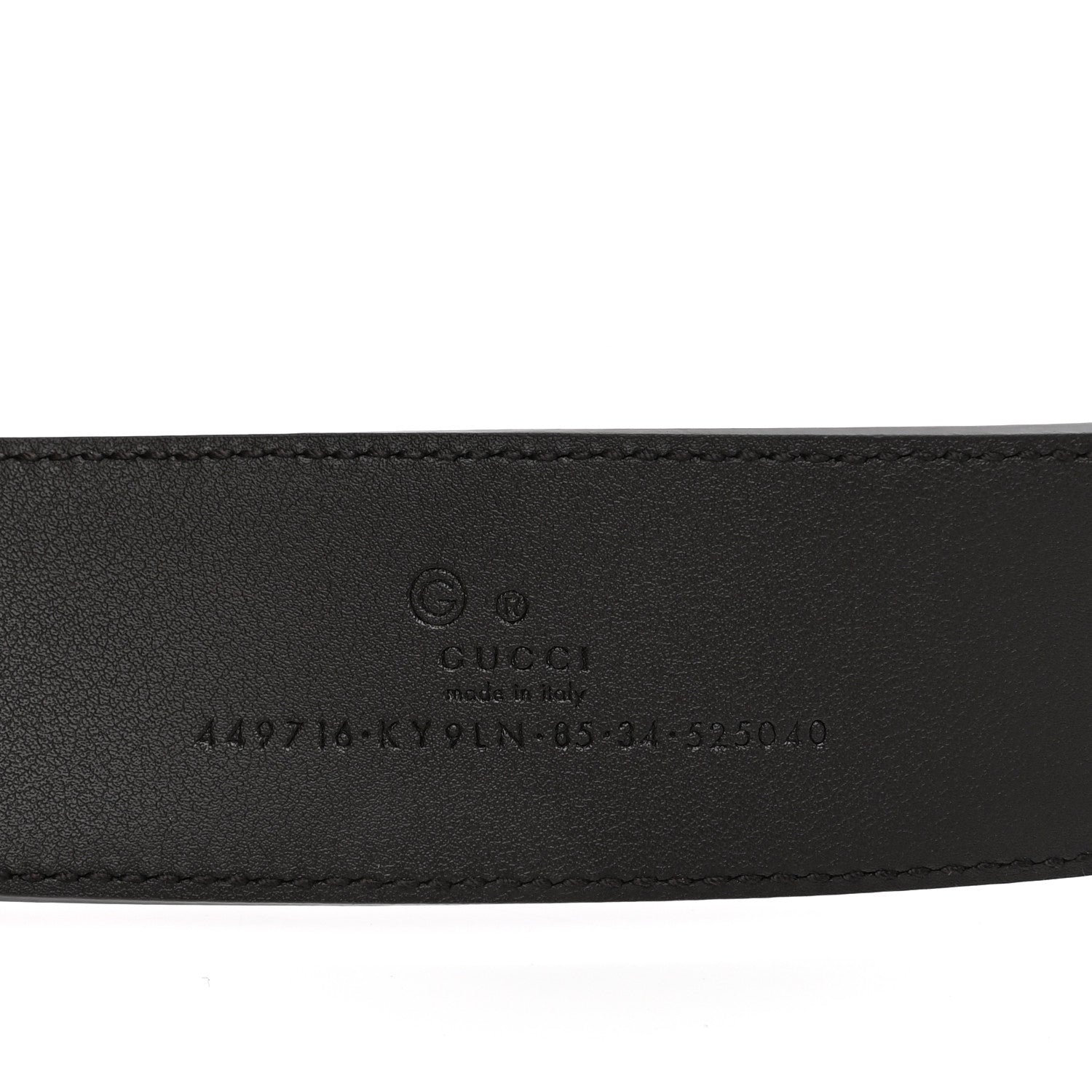 Gucci Monogram Dollar Calfskin 40mm Belt 85 34 Beige Ebony Testa di Moro 3 of 6