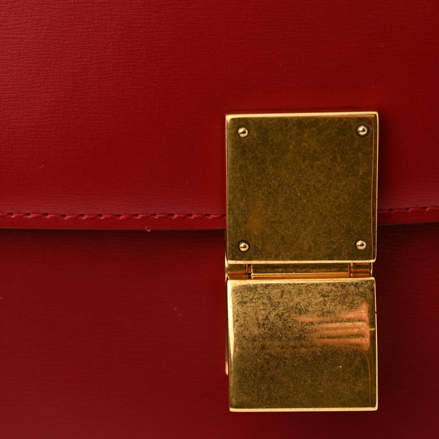 Celine Box Calfskin Medium Classic Box Flap Bag Red 15 of 15