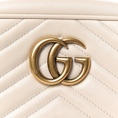 Gucci Calfskin Matelasse Small GG Marmont Chain Shoulder Bag White 11 of 15
