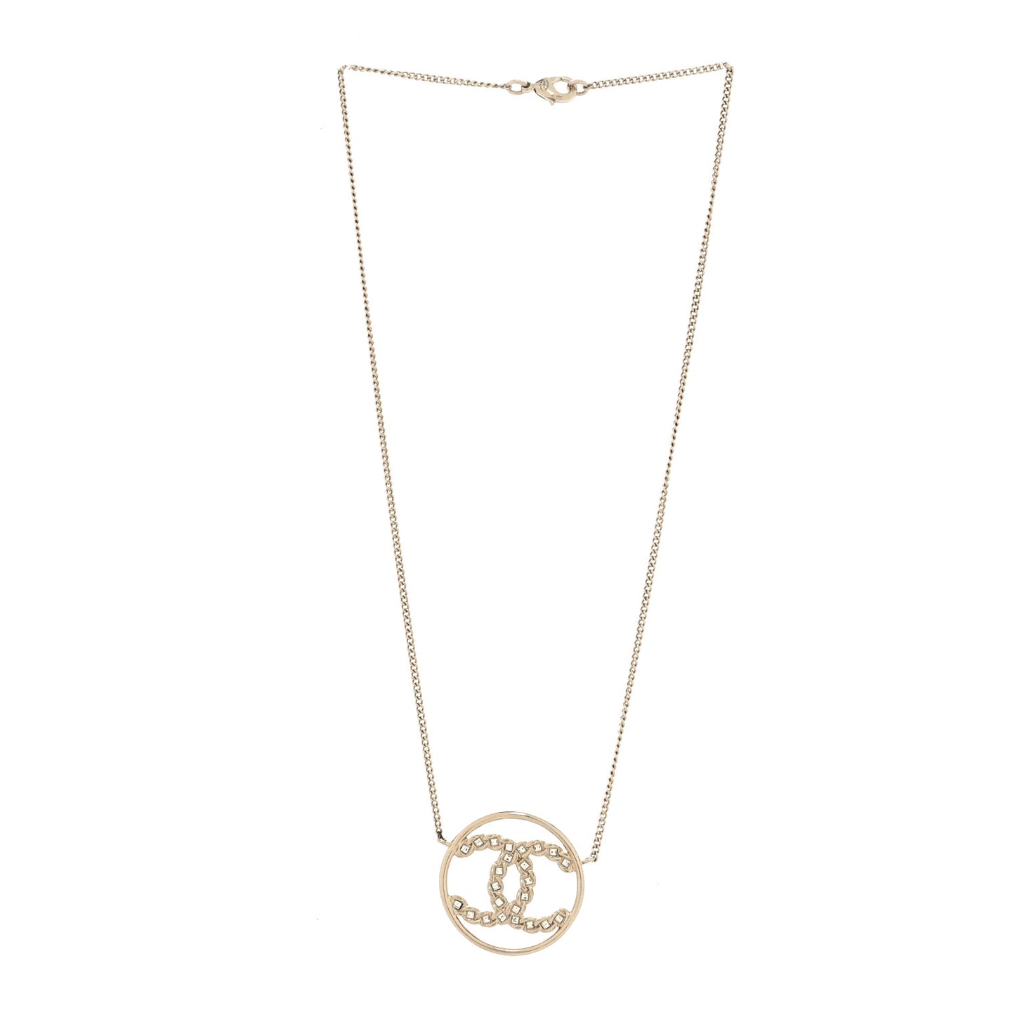 Baguette Crystal High Society CC Pendant Necklace Gold