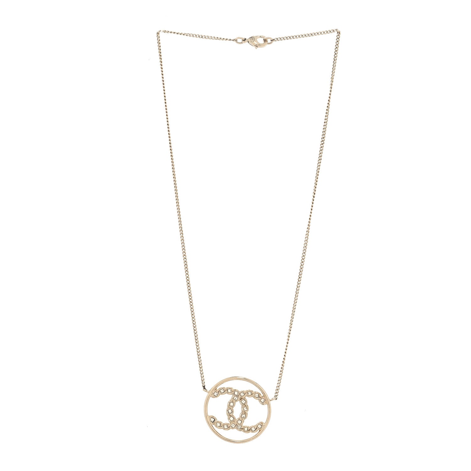 Chanel Baguette Crystal High Society CC Pendant Necklace Gold 3 of 5