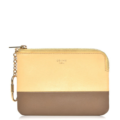 Celine Lambskin Bi-Color Solo Coin Card Case Butter 1 of 10
