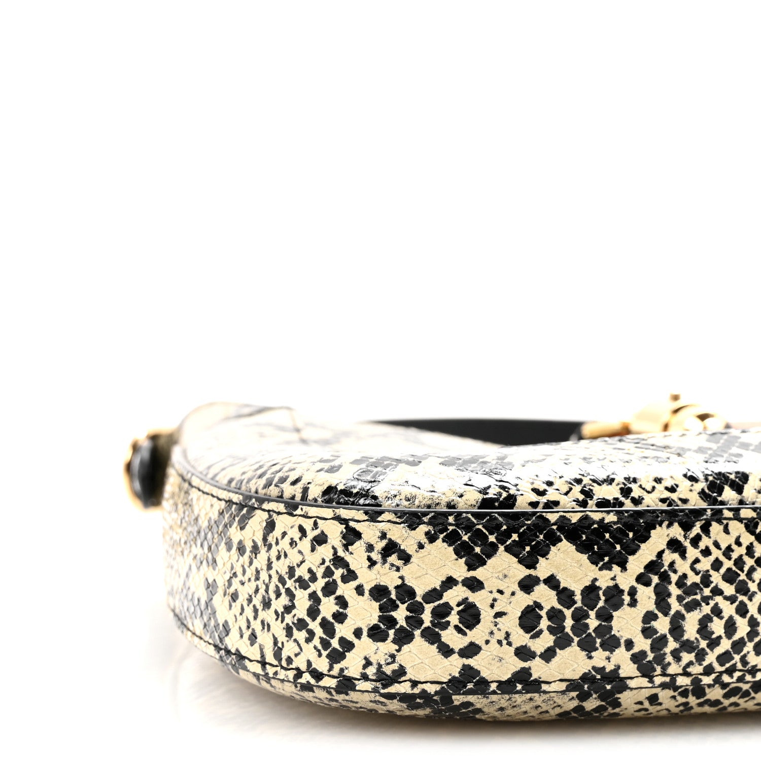 Gucci Snakeskin Small Jackie 1961 Hobo Black Beige 8 of 9