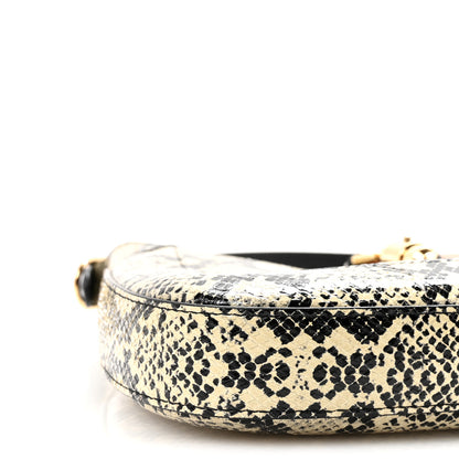 Gucci Snakeskin Small Jackie 1961 Hobo Black Beige 8 of 9