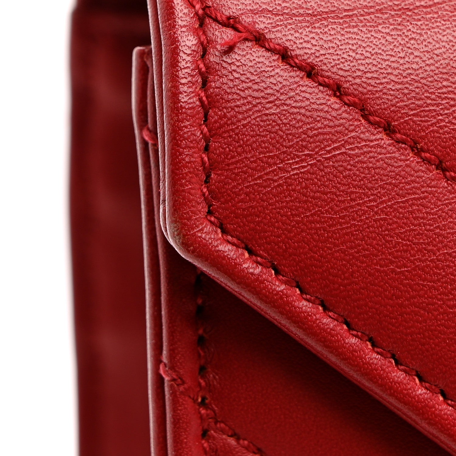Saint Laurent Smooth Calfskin Matelasse Chevron Large Monogram Satchel Red 12 of 12