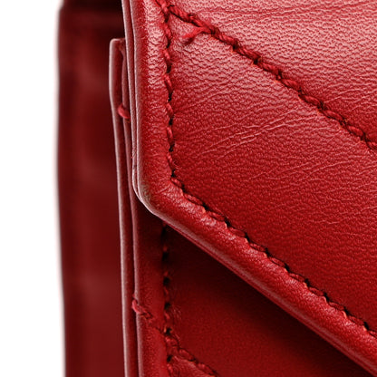 Saint Laurent Smooth Calfskin Matelasse Chevron Large Monogram Satchel Red 12 of 12
